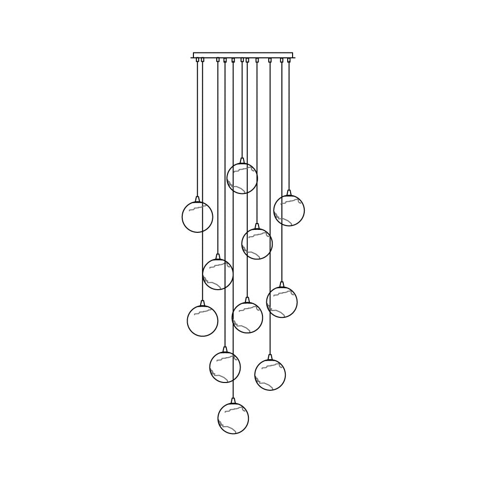Sultana lampadario alabastro grappolo Orb Cascade a globo