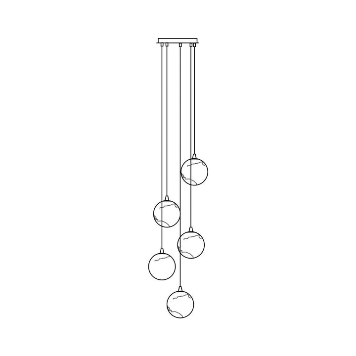 Sultana lampadario alabastro grappolo Orb Cascade a globo