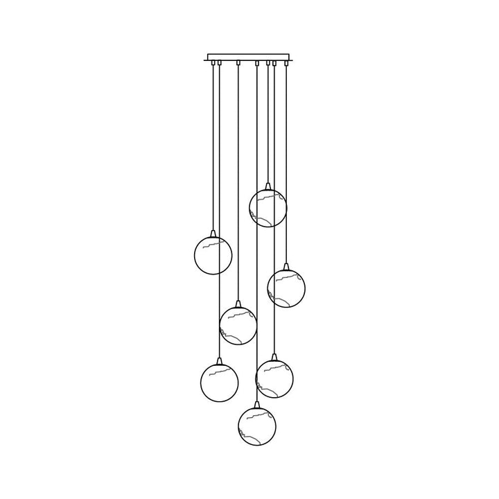Sultana lampadario alabastro grappolo Orb Cascade a globo