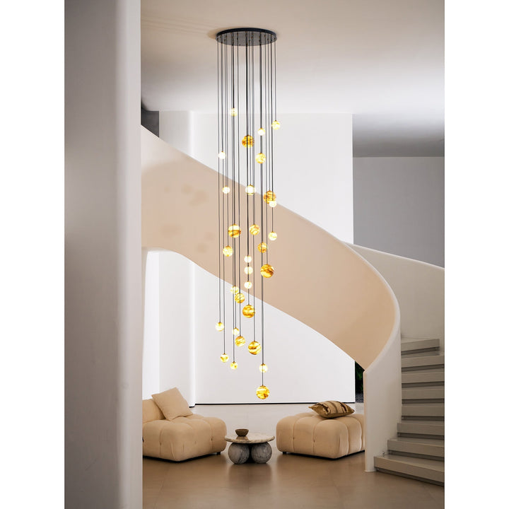 Sultana lampadario alabastro grappolo Orb Cascade a globo
