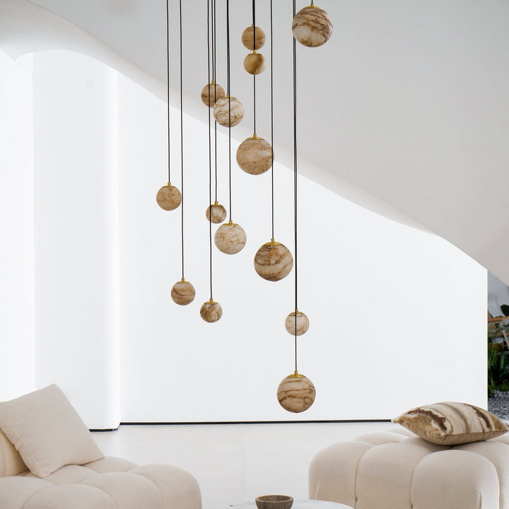 Sultana lampadario alabastro grappolo Orb Cascade a globo