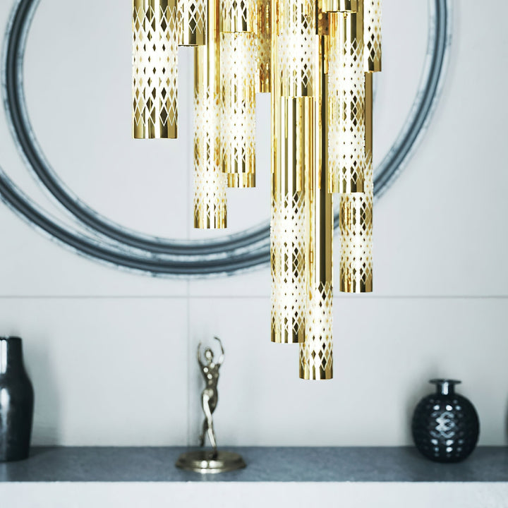 Ovynira lampadario con asta d&