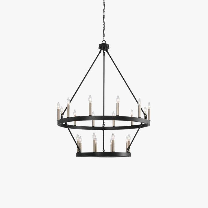 Silva Lampadario LED Moderno Industriale in Metallo Nero per Soggiorno