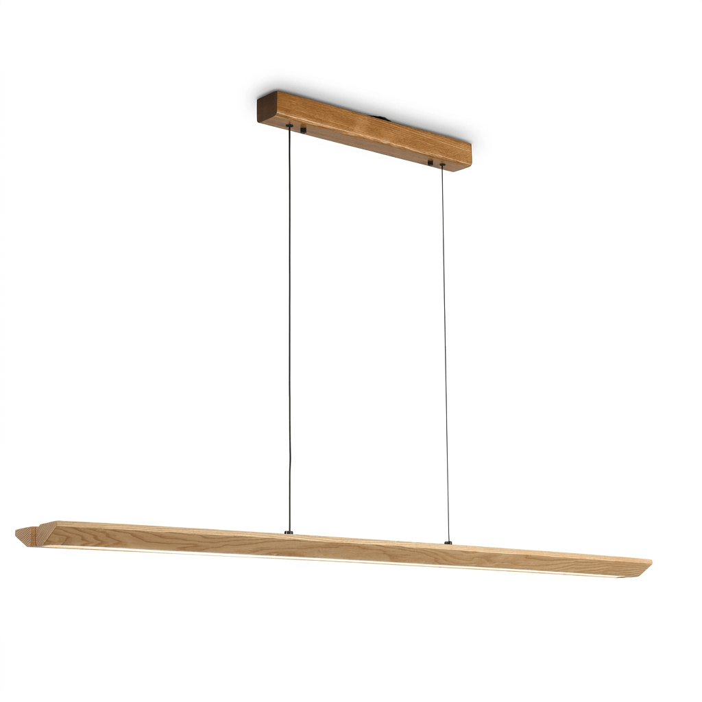 Alderine lampada a sospensione lineare in legno