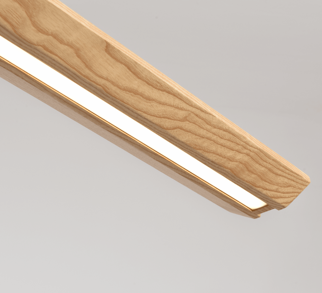 Alderine lampada a sospensione lineare in legno
