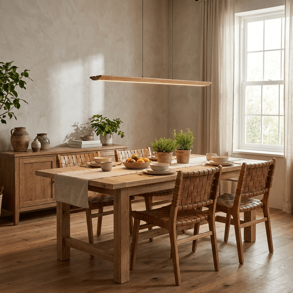 Alderine lampada a sospensione lineare in legno