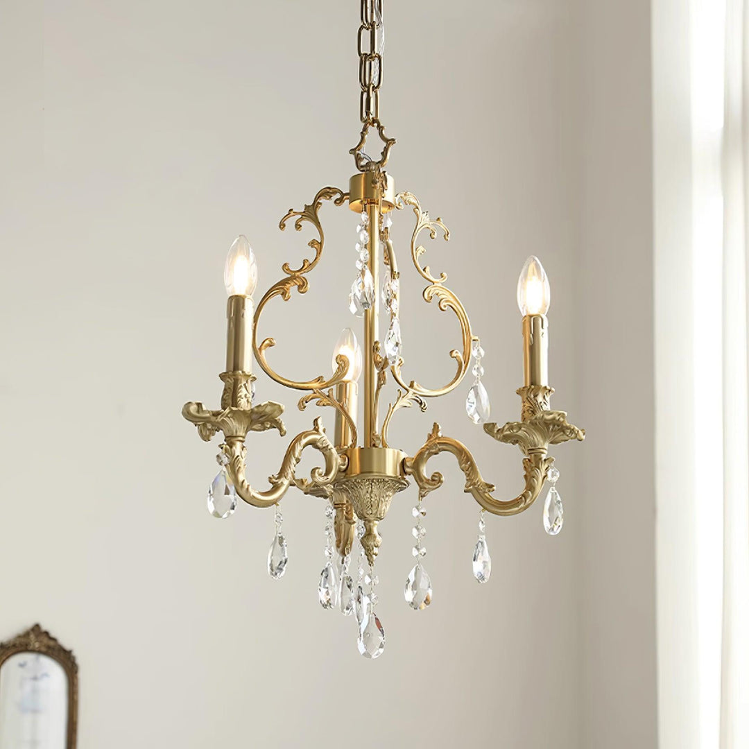 Elvion Classic Brass Crystal Chandelier - Letslighting