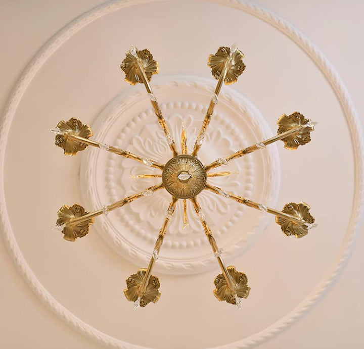 Elvion Classic Brass Crystal Chandelier - Letslighting