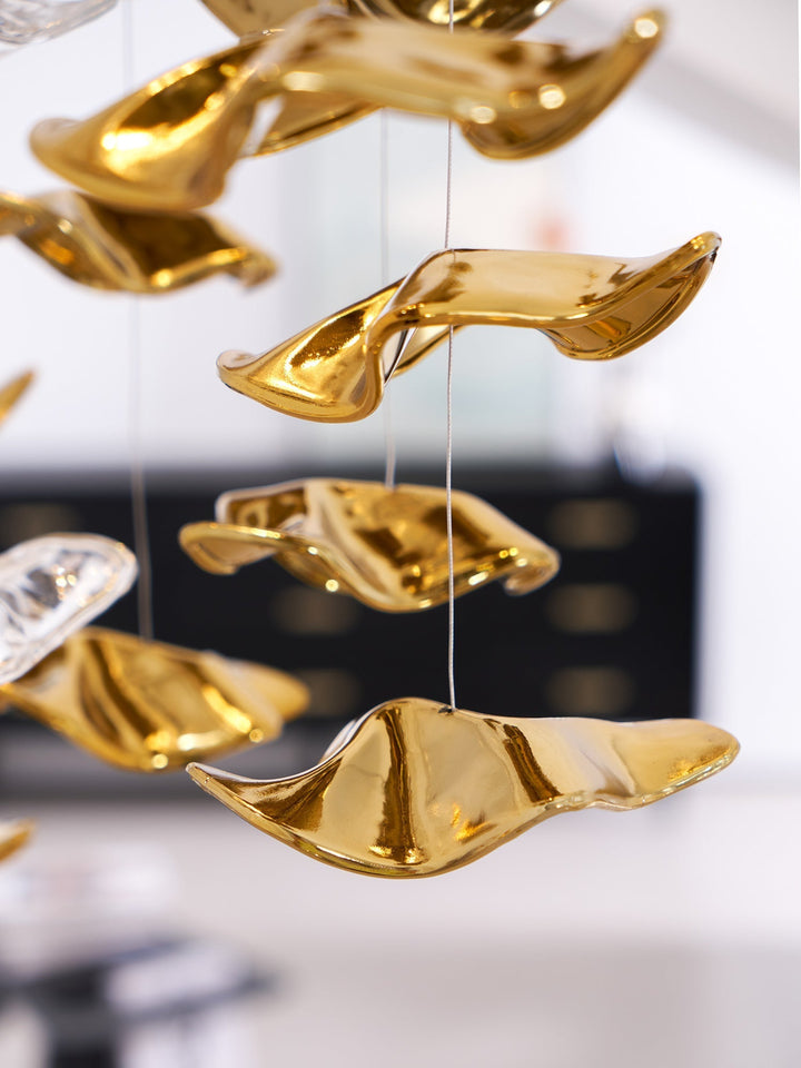 Lisk lampadario lineare in ottone lusso