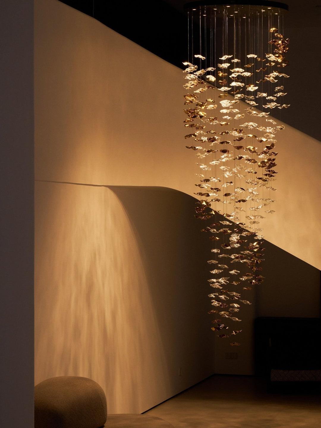Lisk lampadario lineare in ottone lusso