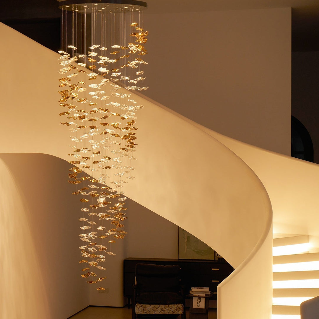 Lisk lampadario lineare in ottone lusso