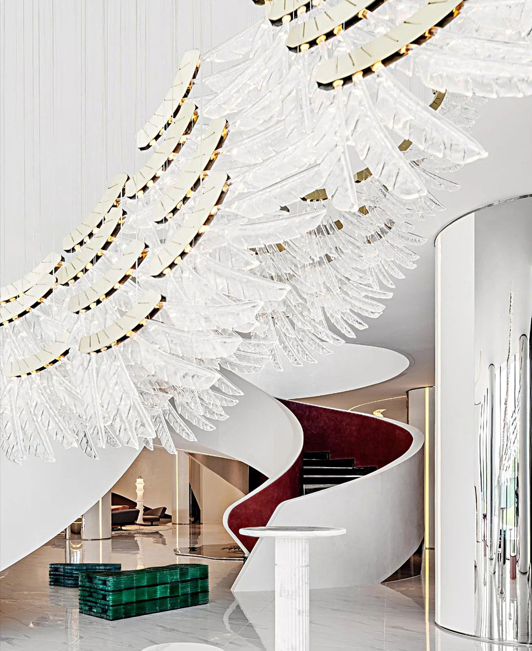 Tiered lampadario Postmoderno di lusso Palmette