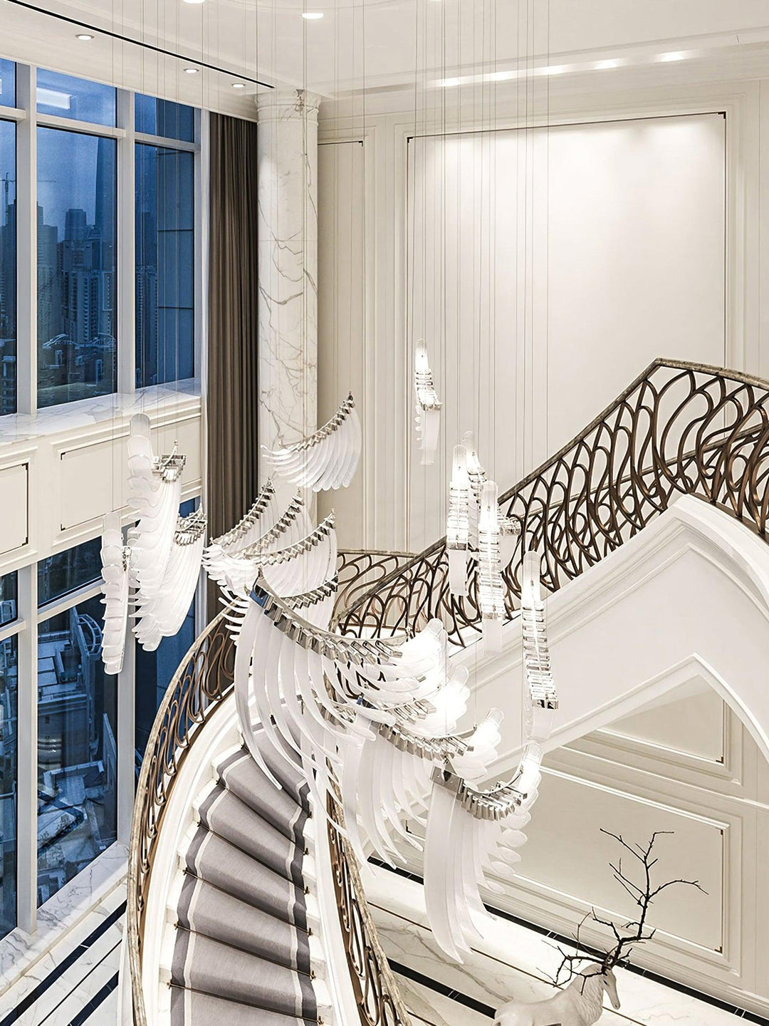 Tiered lampadario Postmoderno di lusso Palmette