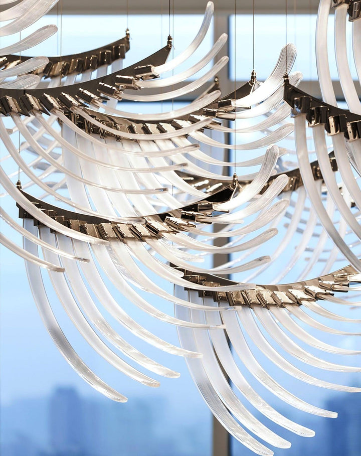 Tiered lampadario Postmoderno di lusso Palmette
