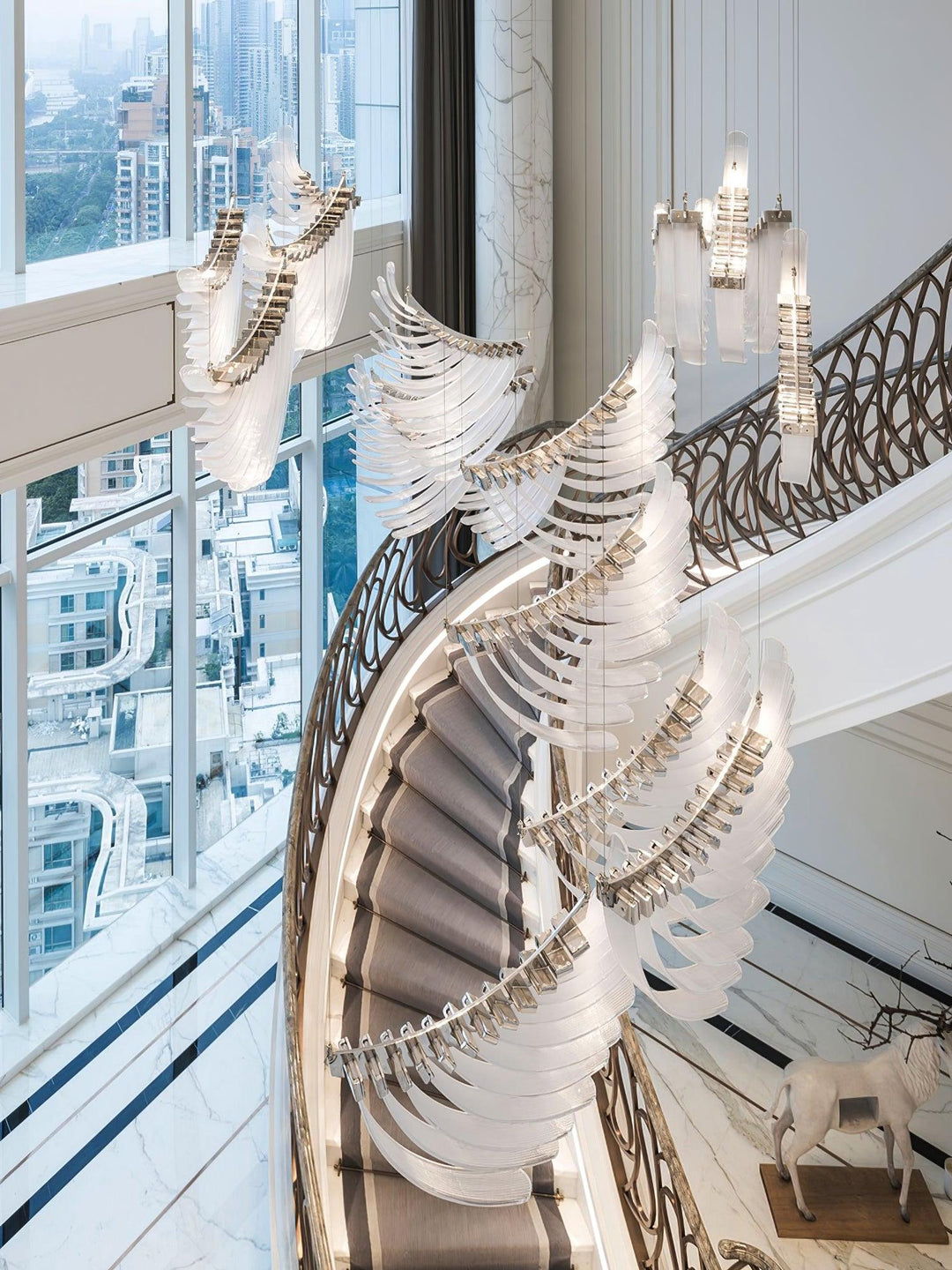 Tiered lampadario Postmoderno di lusso Palmette