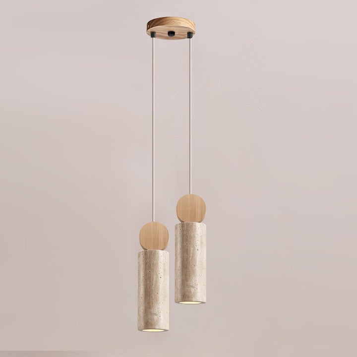 Ashton travertino cilindro Disc lampada a sospensione