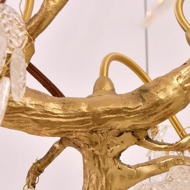 Abeleisa lampadario in ottone con Cristallo a Forma di Ramo d&