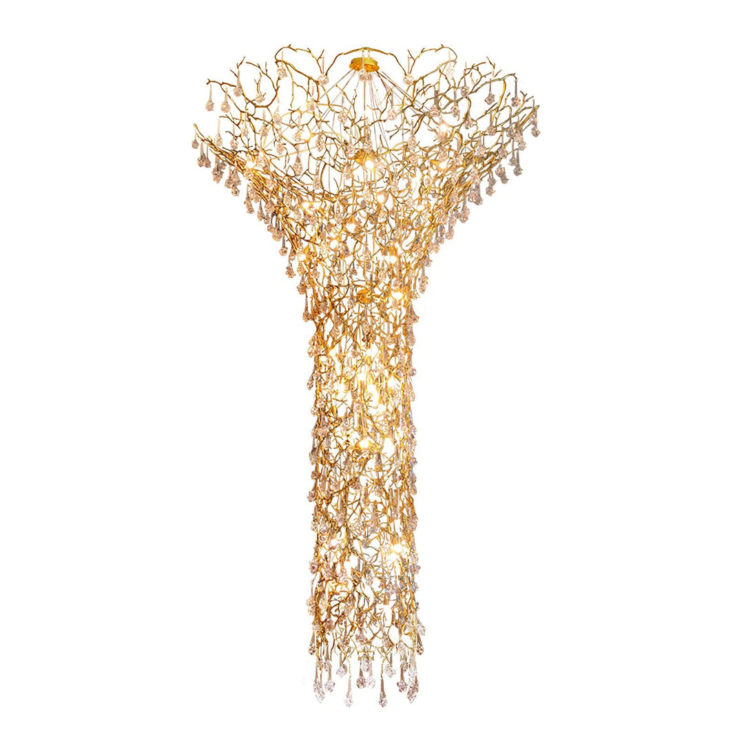 Abeleisa lampadario in ottone con Cristallo a Forma di Ramo d&