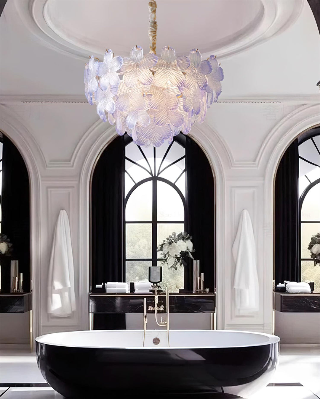 Cavine lampadario in vetro Rosa a Forma di fiore