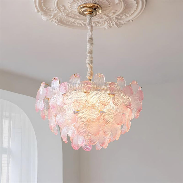 Cavine lampadario in vetro Rosa a Forma di fiore