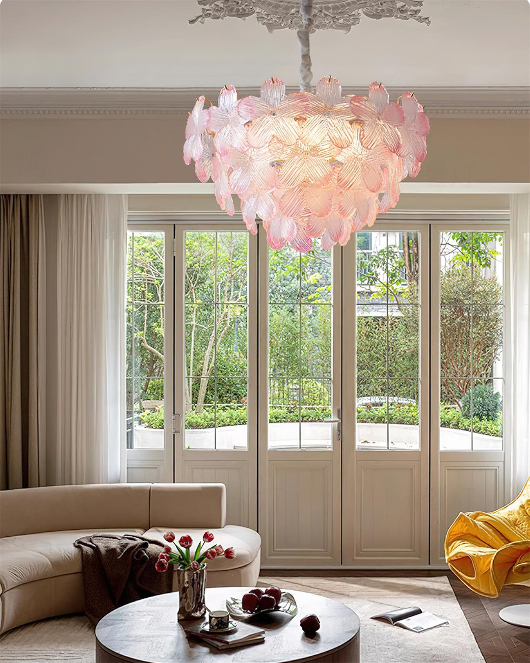Cavine lampadario in vetro Rosa a Forma di fiore
