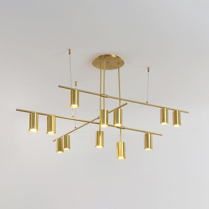 Solenelle lampadario Tribes ottone lineare Cilindrico