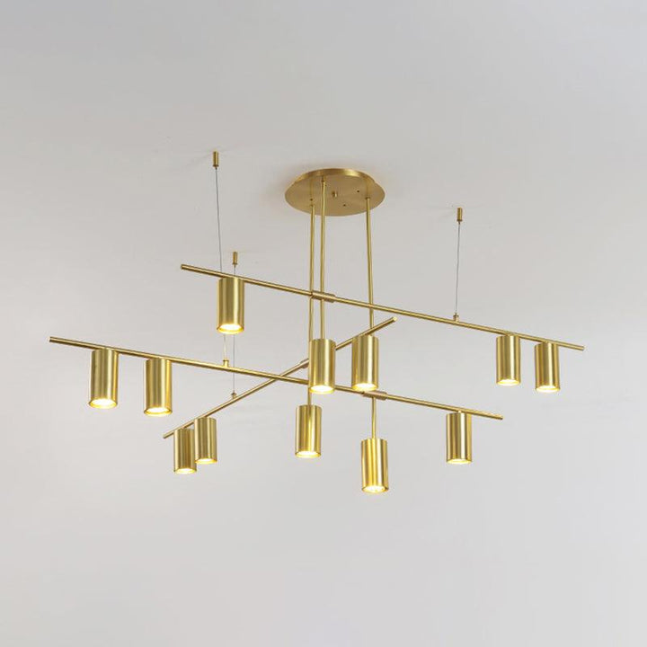 Solenelle lampadario Tribes ottone lineare Cilindrico
