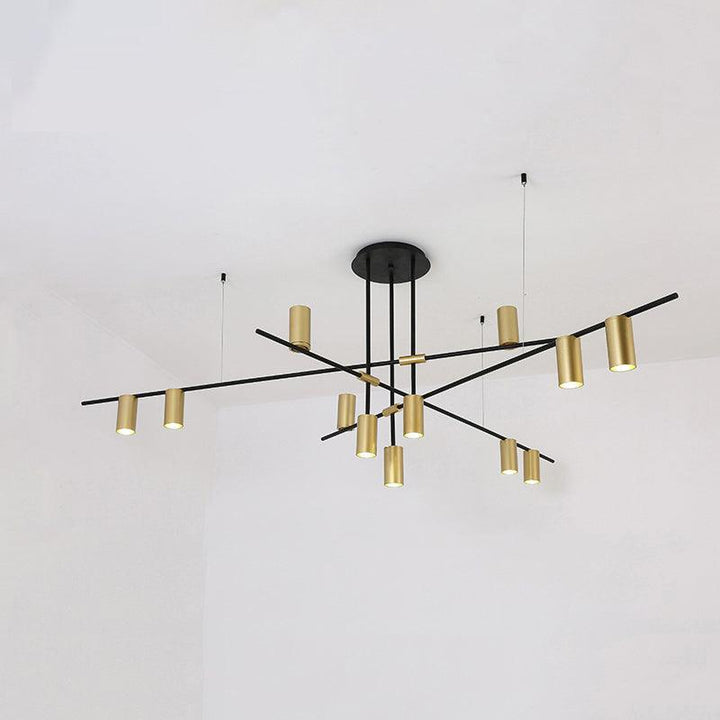 Solenelle lampadario Tribes ottone lineare Cilindrico