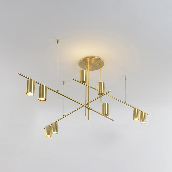 Solenelle lampadario Tribes ottone lineare Cilindrico