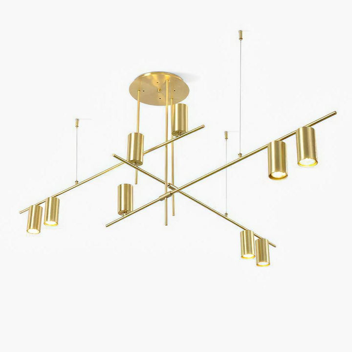 Solenelle lampadario Tribes ottone lineare Cilindrico