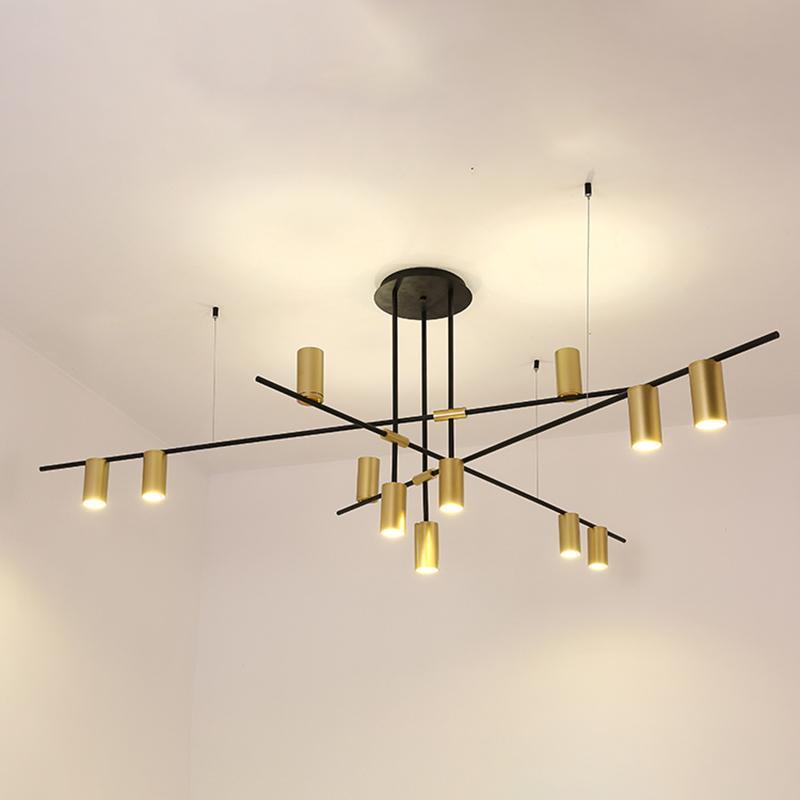 Solenelle lampadario Tribes ottone lineare Cilindrico