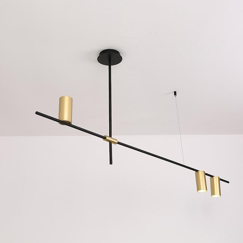 Solenelle lampadario Tribes ottone lineare Cilindrico