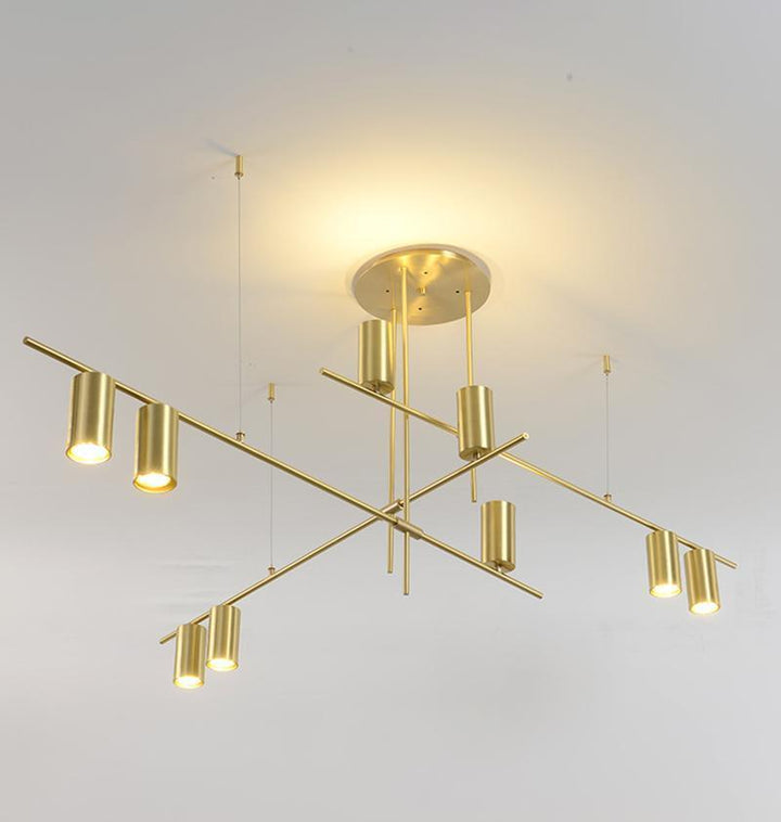 Solenelle lampadario Tribes ottone lineare Cilindrico