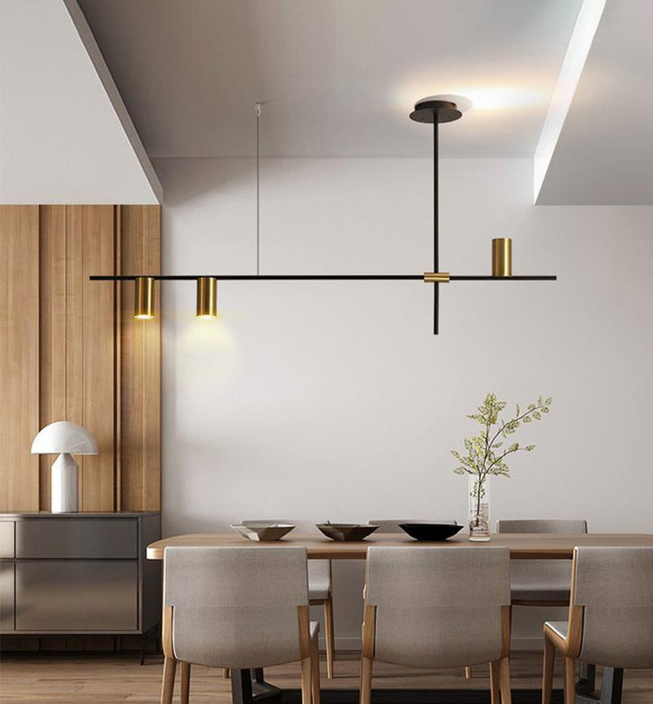Solenelle lampadario Tribes ottone lineare Cilindrico