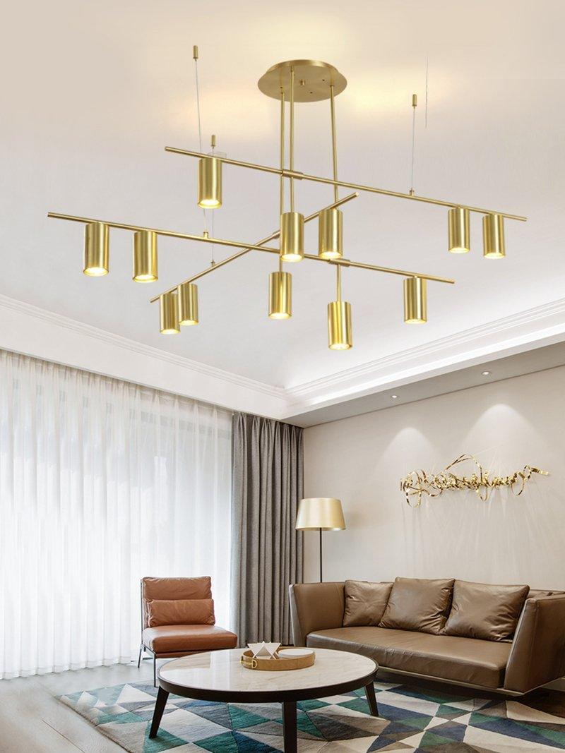 Solenelle lampadario Tribes ottone lineare Cilindrico