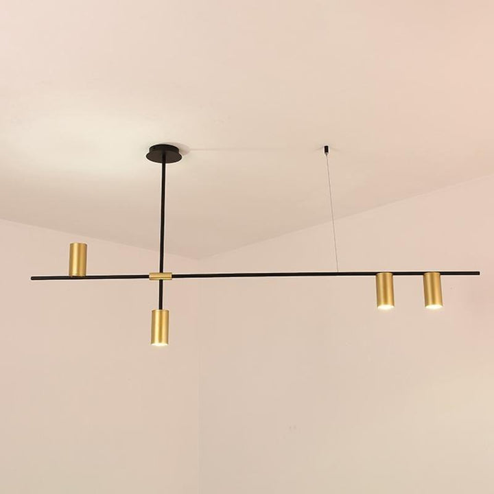Solenelle lampadario Tribes ottone lineare Cilindrico