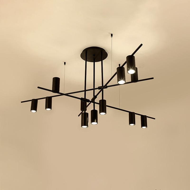 Solenelle lampadario Tribes ottone lineare Cilindrico