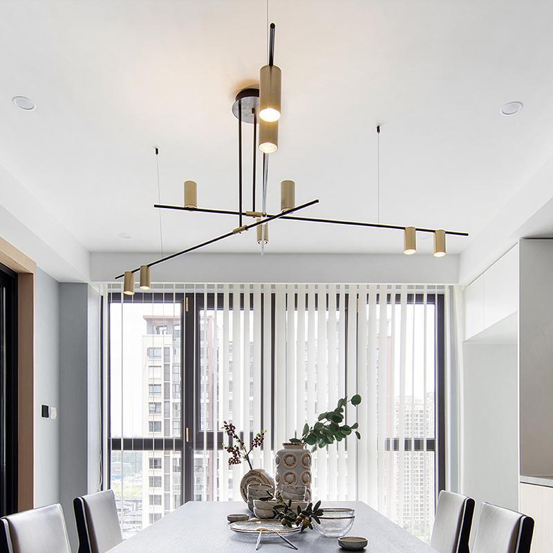 Solenelle lampadario Tribes ottone lineare Cilindrico