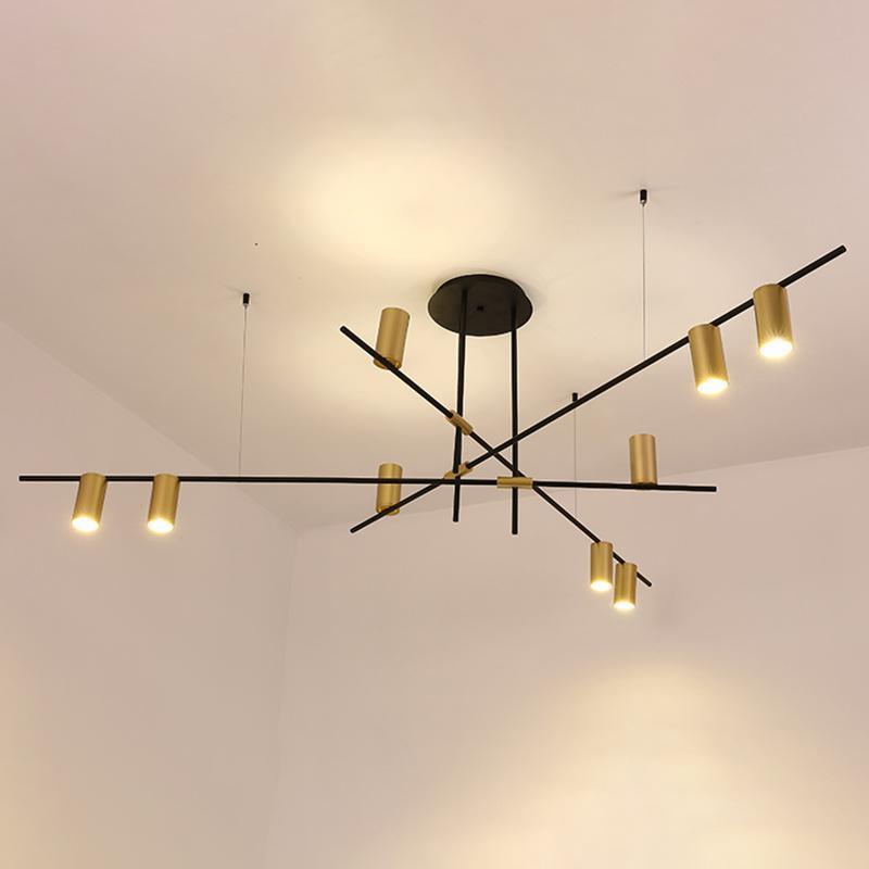 Solenelle lampadario Tribes ottone lineare Cilindrico