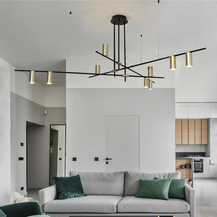 Solenelle lampadario Tribes ottone lineare Cilindrico