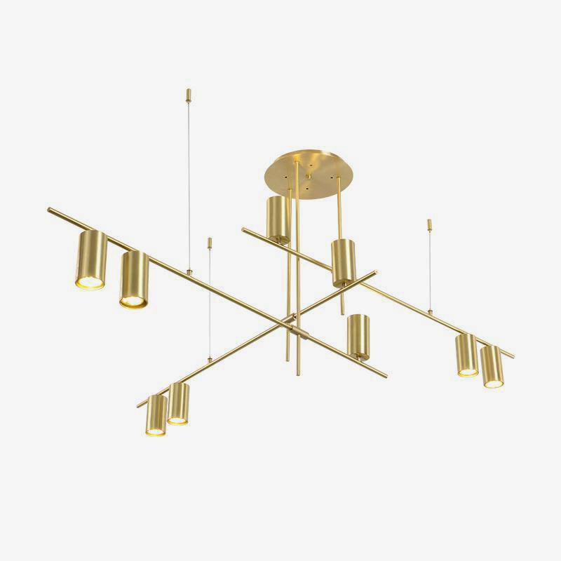Solenelle lampadario Tribes ottone lineare Cilindrico