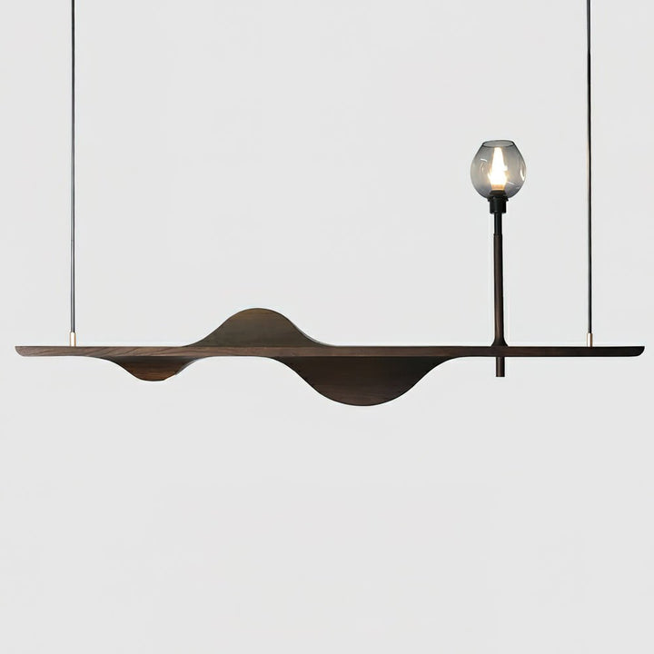 Cushais lampada a sospensione legno con Forma Ondata