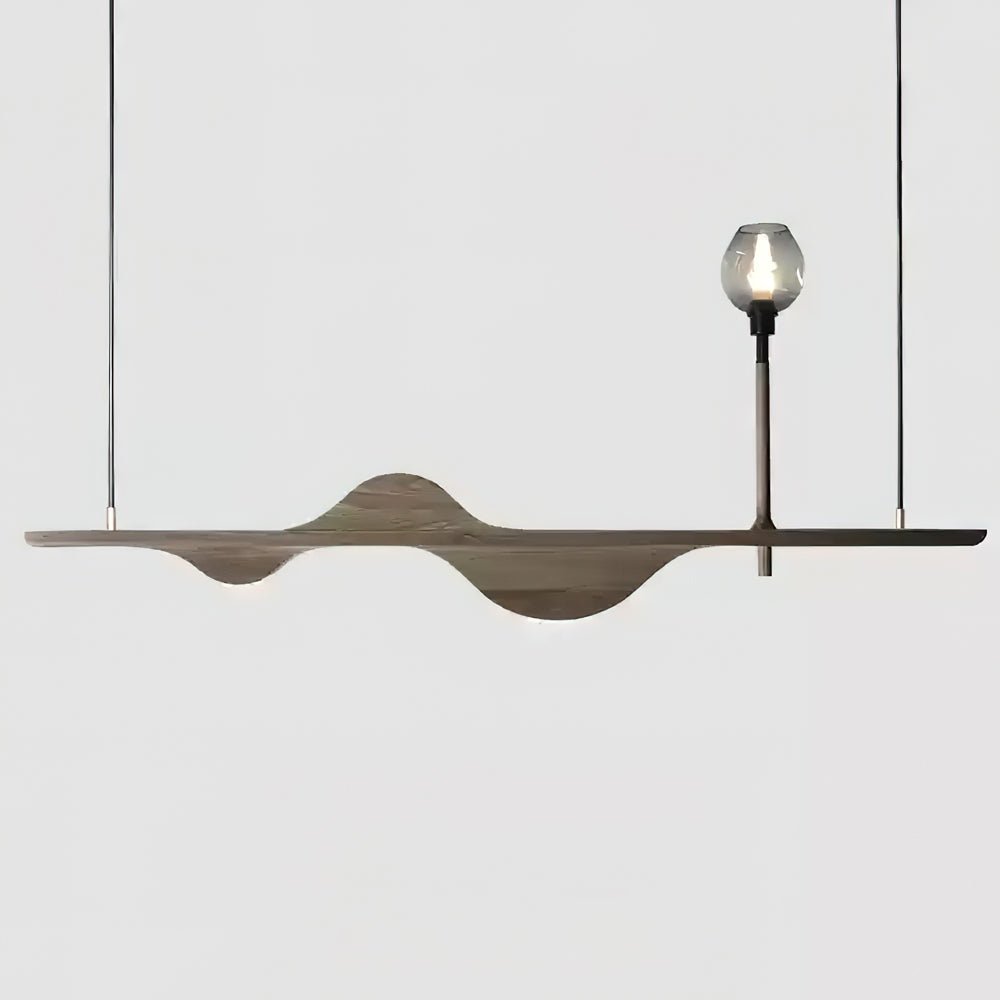 Cushais lampada a sospensione legno con Forma Ondata