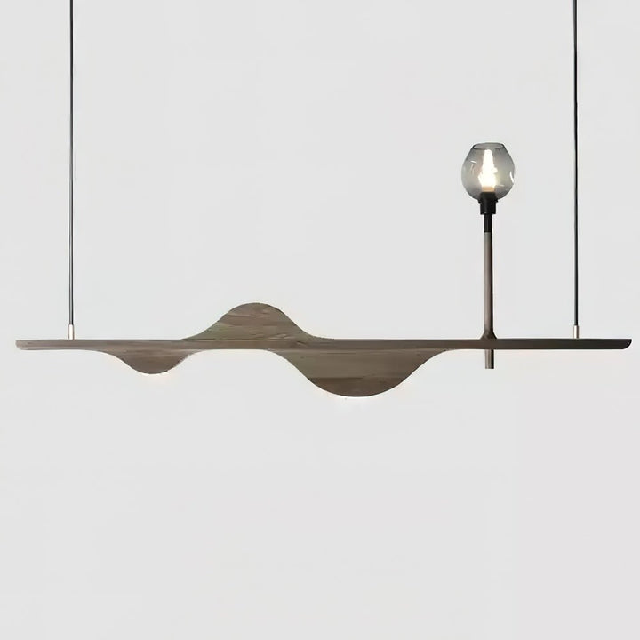 Cushais lampada a sospensione legno con Forma Ondata
