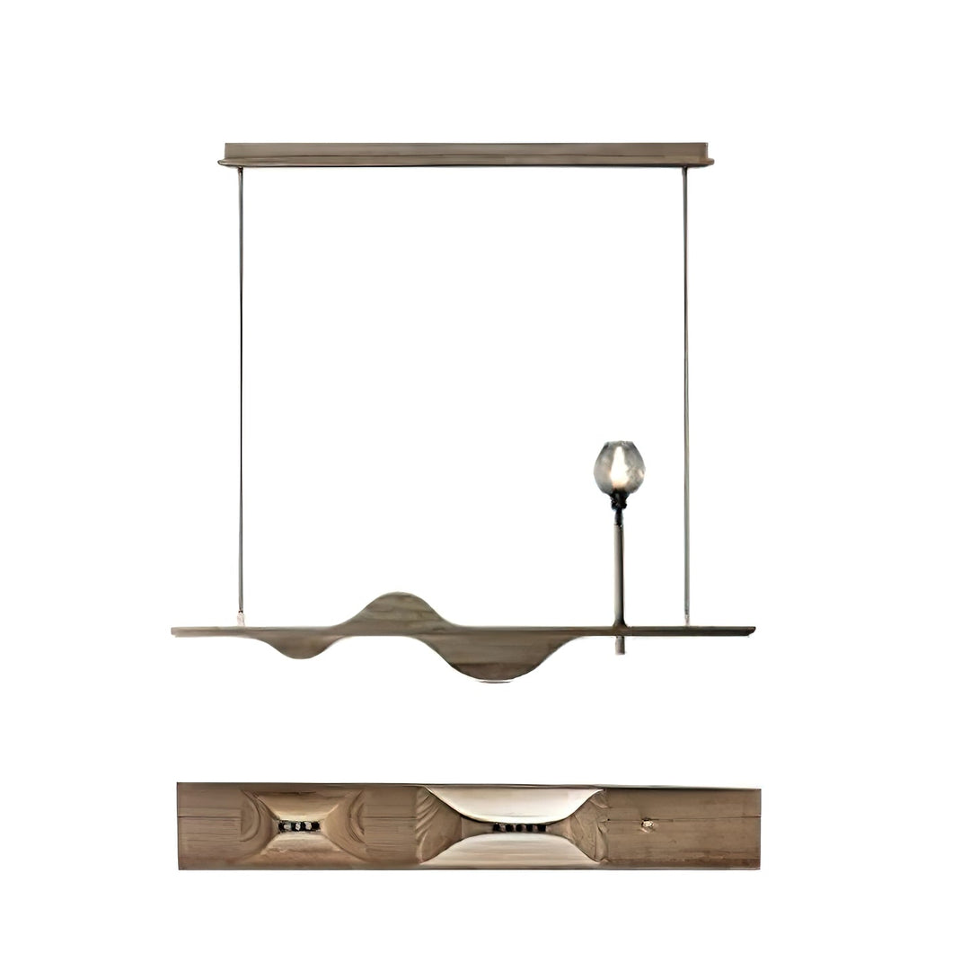 Cushais lampada a sospensione legno con Forma Ondata