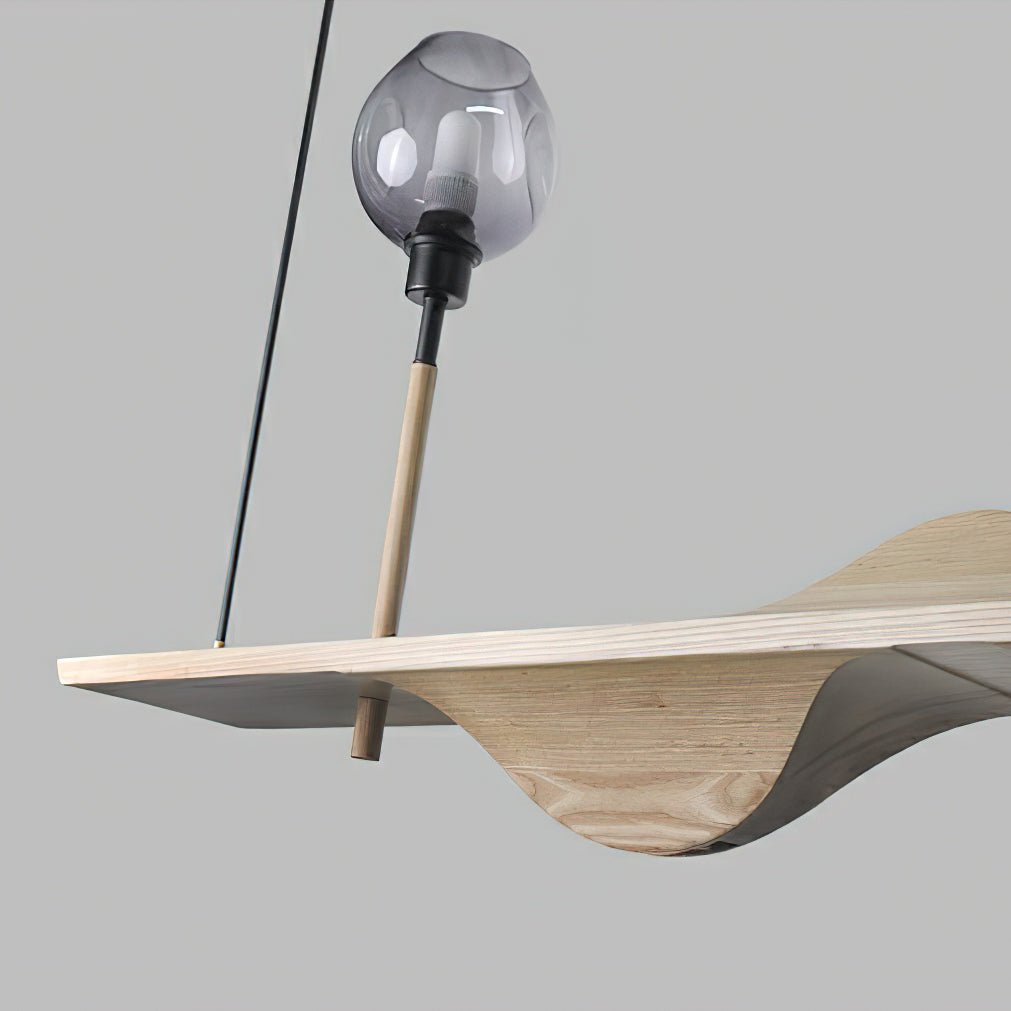 Cushais lampada a sospensione legno con Forma Ondata