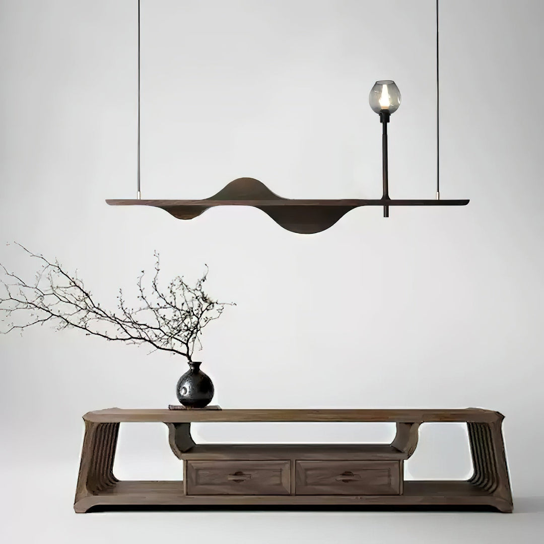Cushais lampada a sospensione legno con Forma Ondata