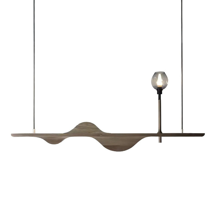 Cushais lampada a sospensione legno con Forma Ondata