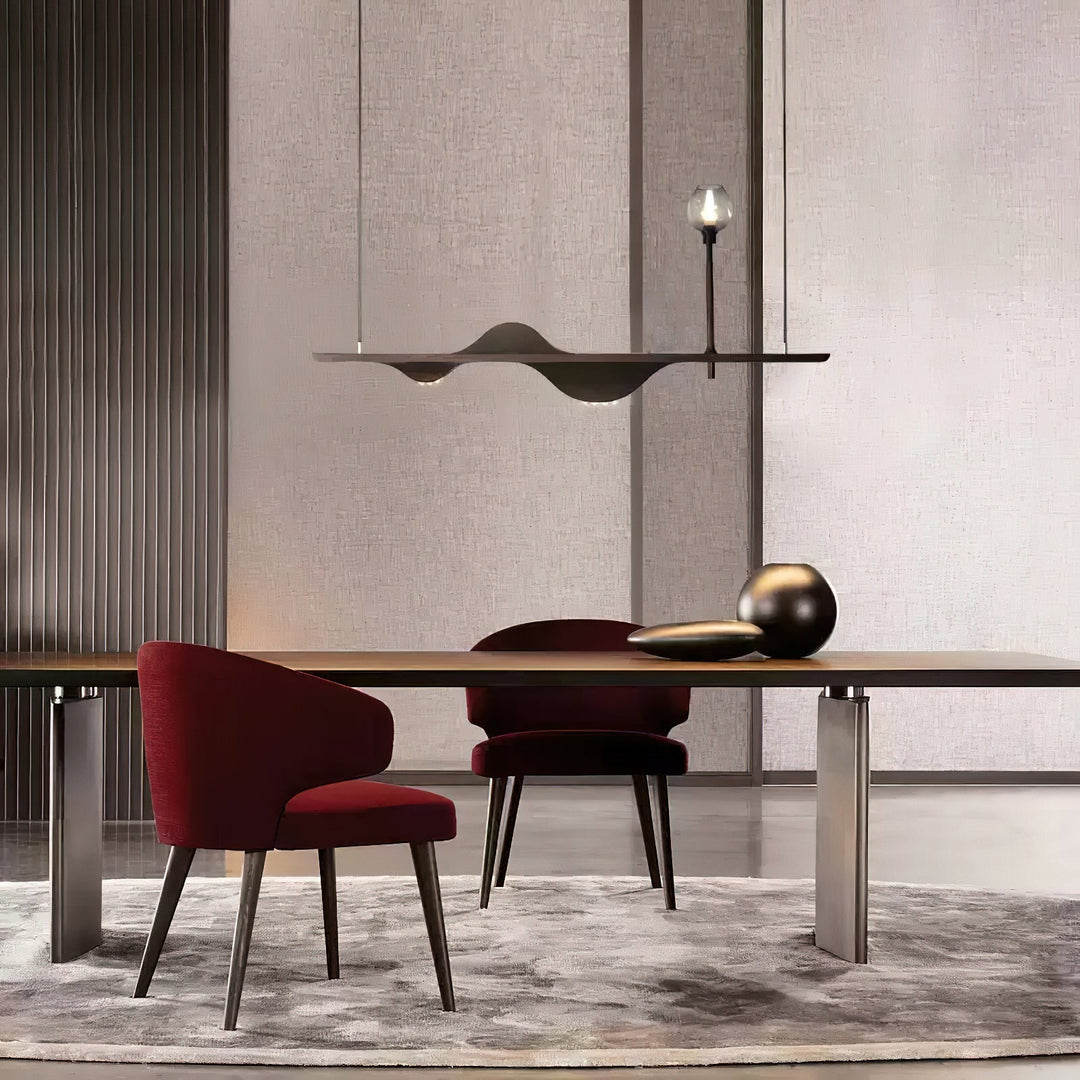 Cushais lampada a sospensione legno con Forma Ondata
