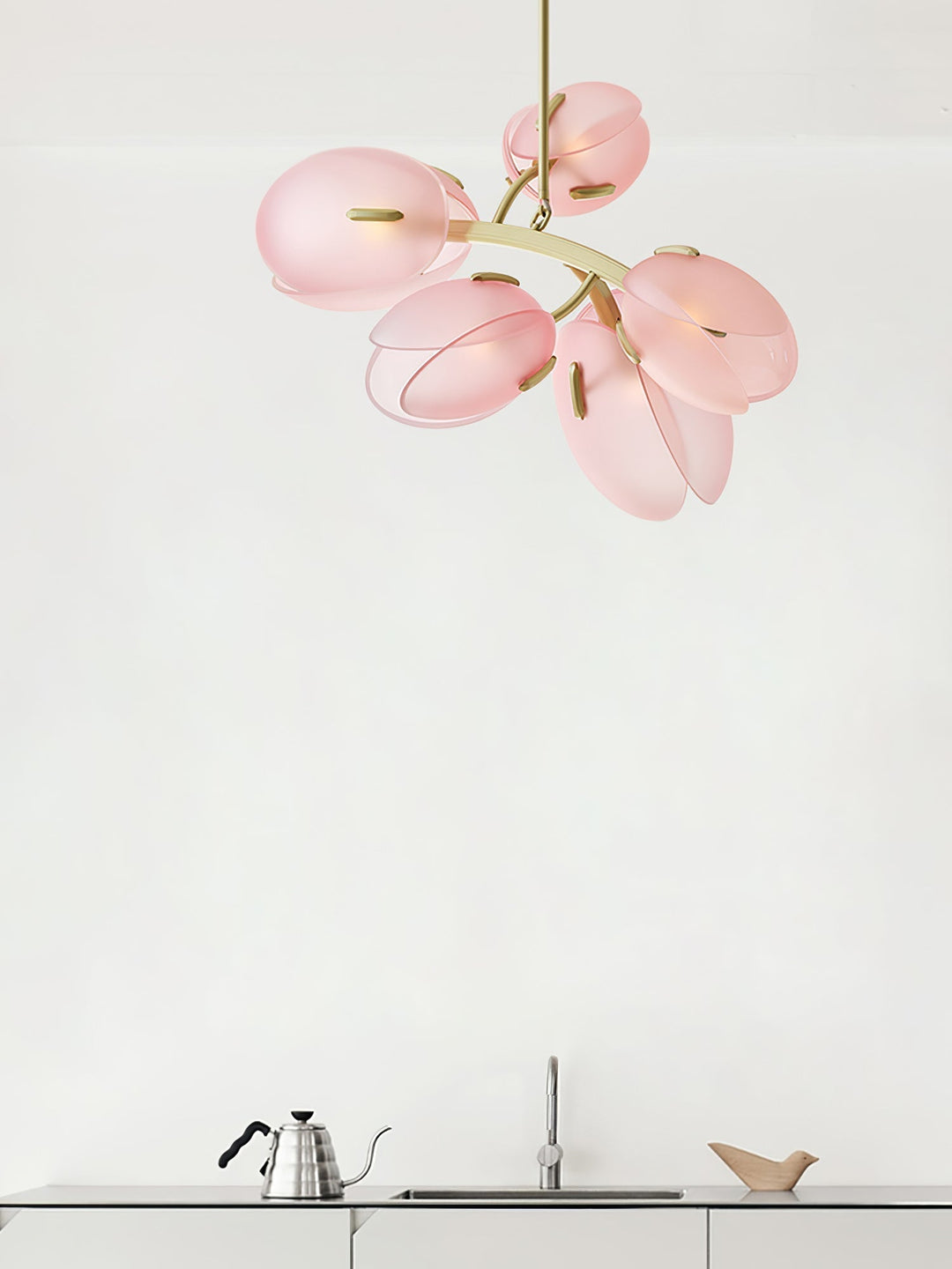 Blossom lampadario contemporaneo in vetro floreale